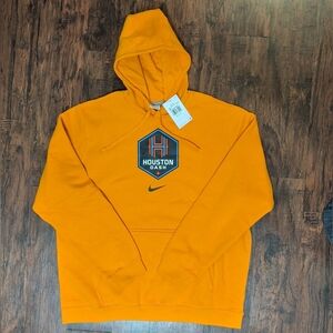 Nike Houston Dash Soccer Hoodie Men's Size XL Orange Club Fleece